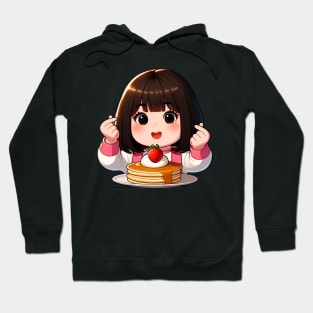 Little Girl Strawberry Pancakes Korean Finger Hearts Kpop Hoodie